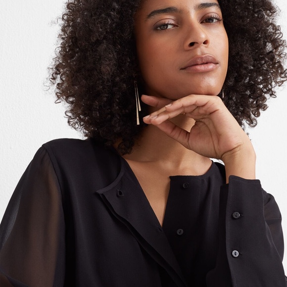 CLUB MONACO Shirttail Belted Black Dress size SMALL - Picture 4 of 7